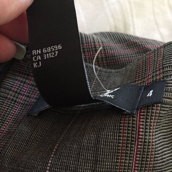 Vtg Donna Karan DKNY Spaghetti Strap Plaid Gray Red Fitted Women's Blouse Top 4 - Picture 6 of 8